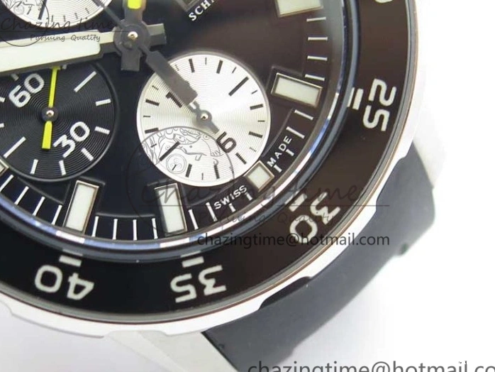 MIROTIME 0103 Aquatimer Chrono IW376702 SS BLS 1:1 Best Edition Black Dial on Black Rubber Strap A WellDesigned 7105